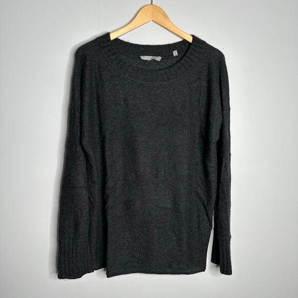 Vince Women's Dark Gray Light Weight 100% Cashmere Crew Neck Sweater Size M - Picture 1 of 8